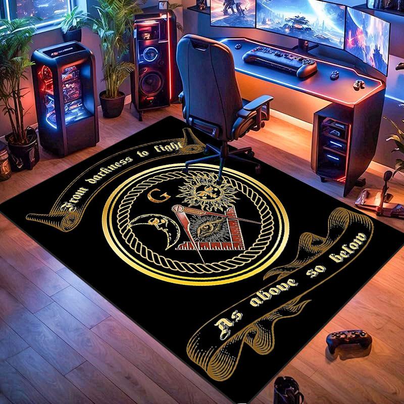 Freemason symbol rug, suitable for living room, bedroom, game room, computer room and home décor.