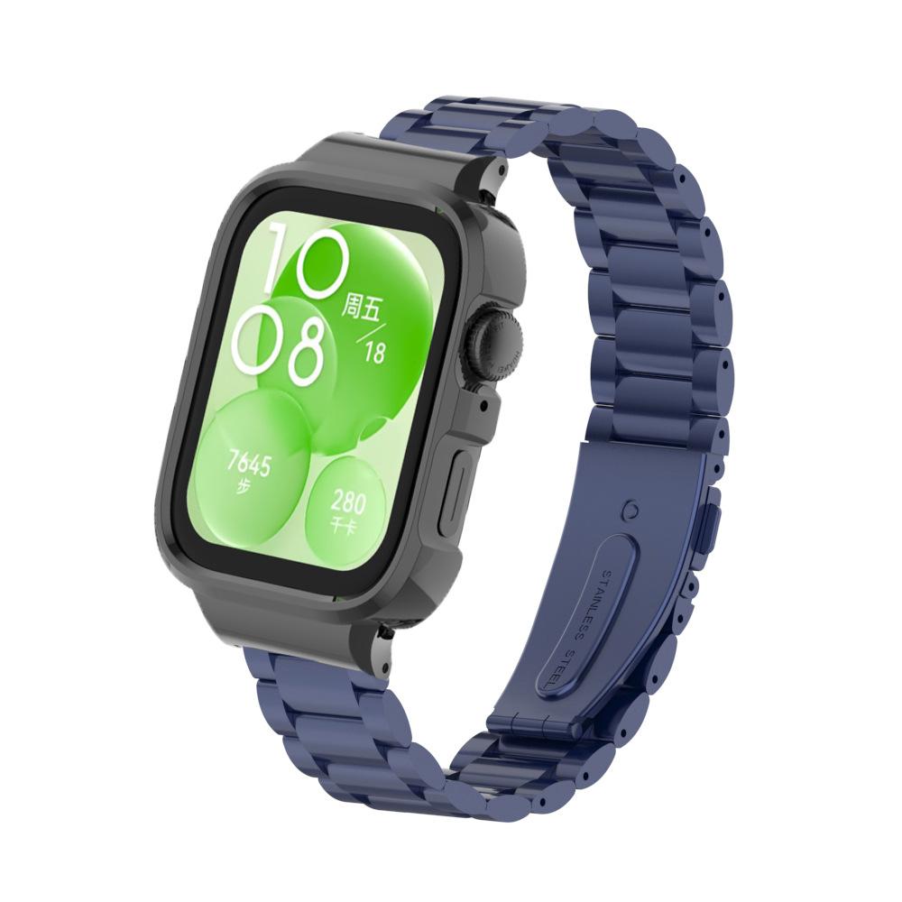 Protector de carcasa cu curea din otel inoxidabil pentru Huawei Watch Fit 3 Bratara metalica pentru ceas inteligent pentru huawei watch fit3 Band + Husa de protectie