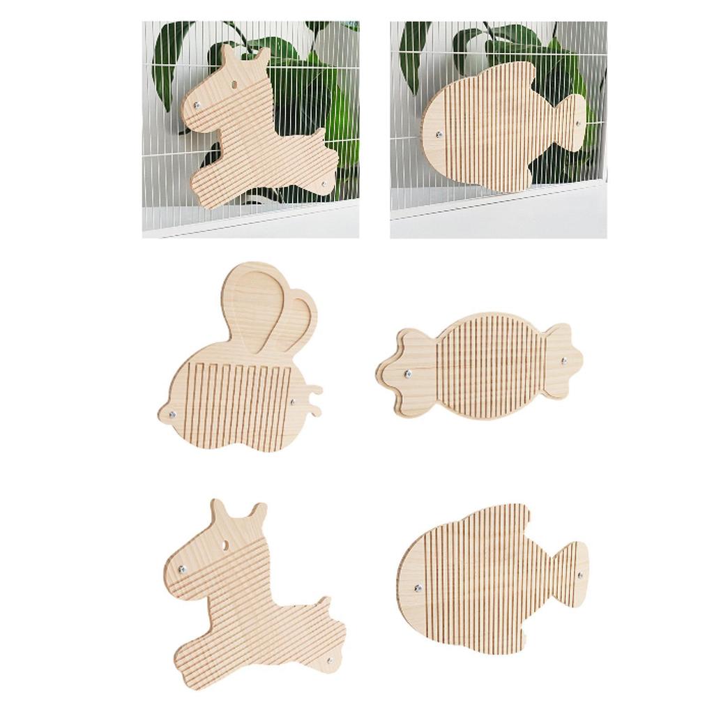 Rabbit Scratching Board Grinding Claw Pad Rabbit Toys Wooden Mat Playing Scratching Pad for Small Animals Supplies Hamster
