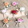 Rose Boutonnieres Flowers Artifical Groom's Chest Flower Wrist Corsage  Wedding Accessories