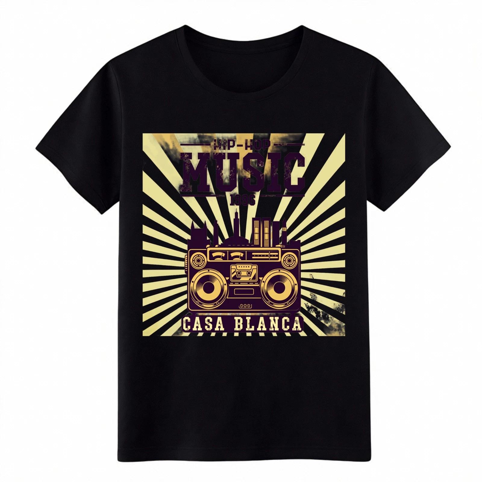 Hip Hop Music 1996 Casa Blanca Boombox Retro T-Shirt, 90s Rap Graphic Tee M
