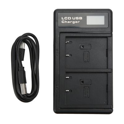 Akku-Doppelladegerät mit USB-Ladefunktion und LCD-Display für Fuji NPW126 Akku