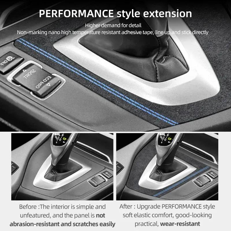 Betterhumz For BMW F20 F21 Series 1 Center Console Gear Shifter Trim Panel Stickers Made of Alcantara Car Interior Accessories