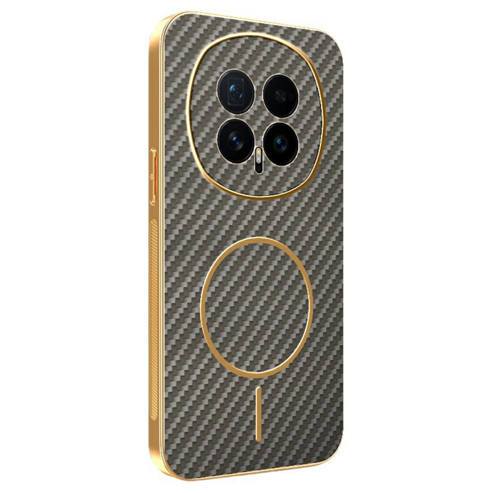 

For Honor Magic8 5G Phone Case Carbon Fiber Textured Electroplated TPU Back Cover