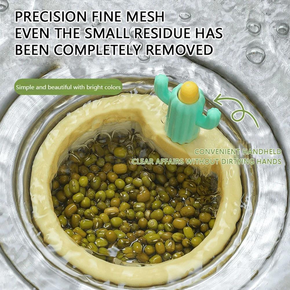 1/2 Stück Kaktusförmiger Küchenspülenablaufsieb Weicher Filterfänger Essensresteentferner mit praktischem Griff Küchenzubehör