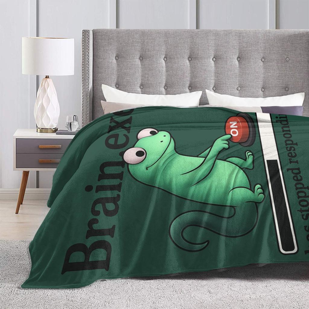 Funny Tom Lizard Lizard Meme Has Stopped Responding Flannel Blankets Hoppers Custom Throw Blanket for Home 150*125cm Quilt,