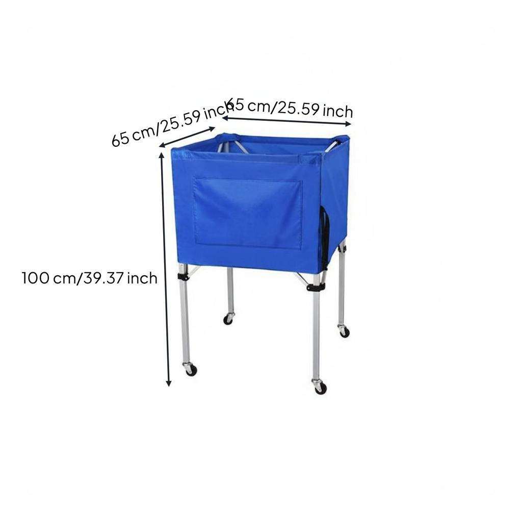 Basketball Storage Cart Foldable Sports Organizer Large Basket for Court