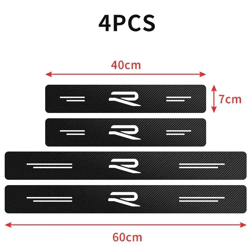 RFKNG1 High-quality Carbon Fiber Car Door Sill Protector Sticker For VW Rline Arteon Jetta Atlas Eos Caddy GTD Sharan Transporter