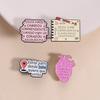 Healing Christian Spanish Enamel Pin Inspirational Faith Pink Heart Notebook Doodle Brooches Lapel Badge Jewelry Gift for Friend