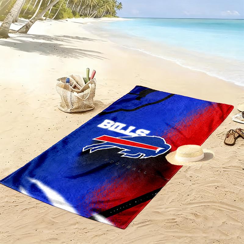 Asciugamano da Spiaggia Stampa Buffalo Bills, Asciugamano Grande Morbido Asciugatura Rapida per Spiaggia Campeggio Nuoto