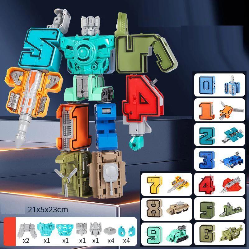 DIY Assembling Building Blocks Educational Playthings Action Model Transformation Number Robot Deformation Robot Toy for Kids Presents