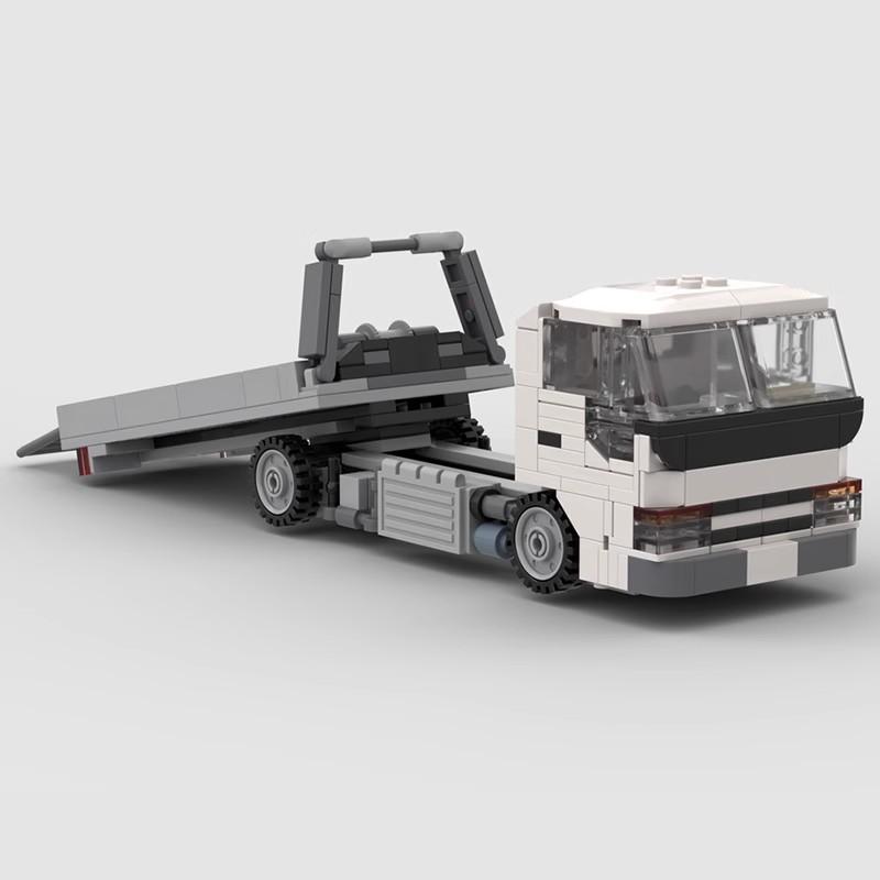 Bricklink Technical Truck 8-wide Isuzu Elf Car Carrier Speed Vehicles Trailers City Transporters Building Blocks Kid Toys Gift
