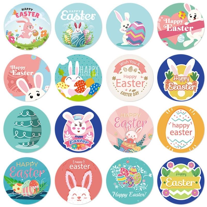 500pcs Happy Easter Sticker Decorative Stickers for Kids Spring Party Supplies