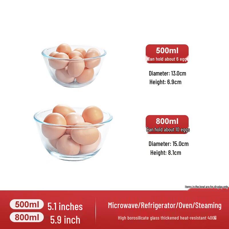 Yood Heat-Resistant Glass Mixing Bowl Set