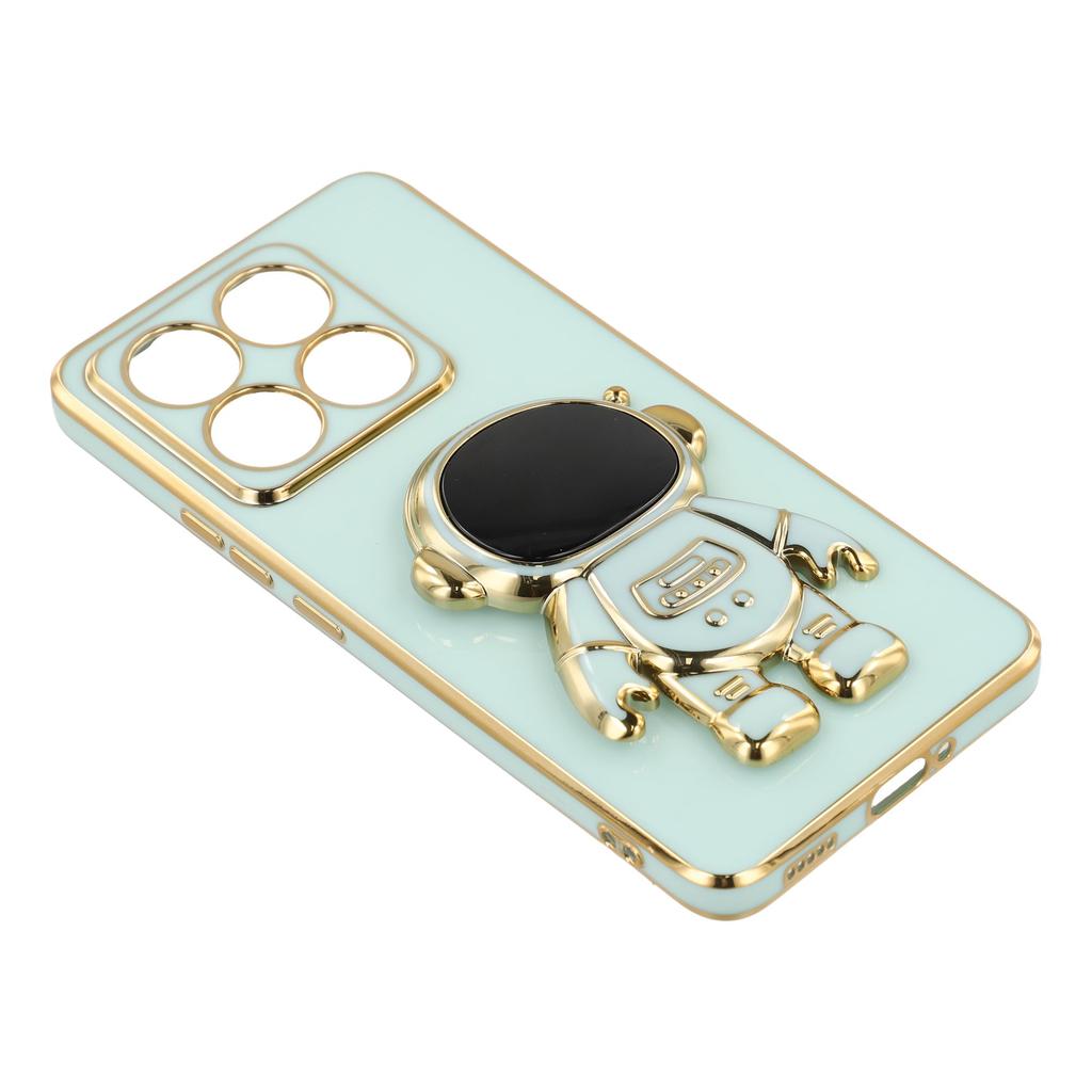 For Xiaomi 14T Pro Case Electroplating Soft TPU Phone Cover with Astronaut Hidden Kickstand