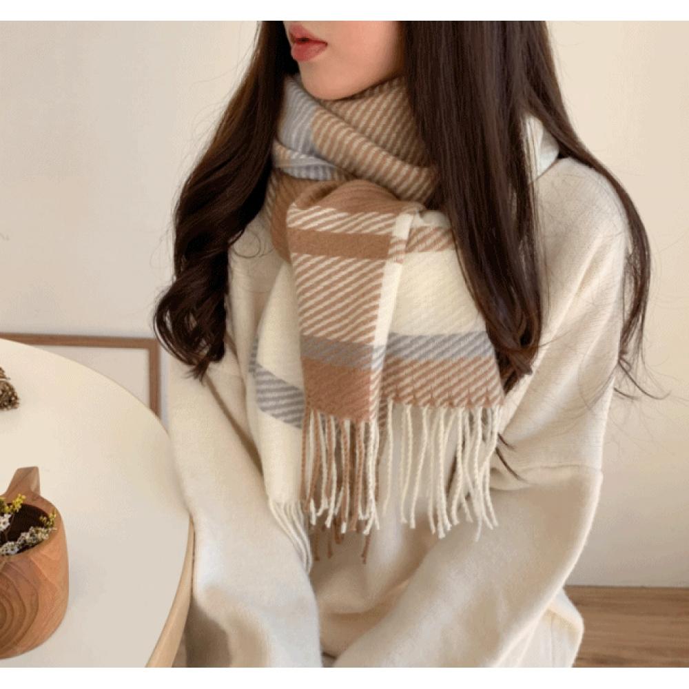 

Длинная зимняя шаль-глушитель Blue City в клетку в клетку, 2 цвета