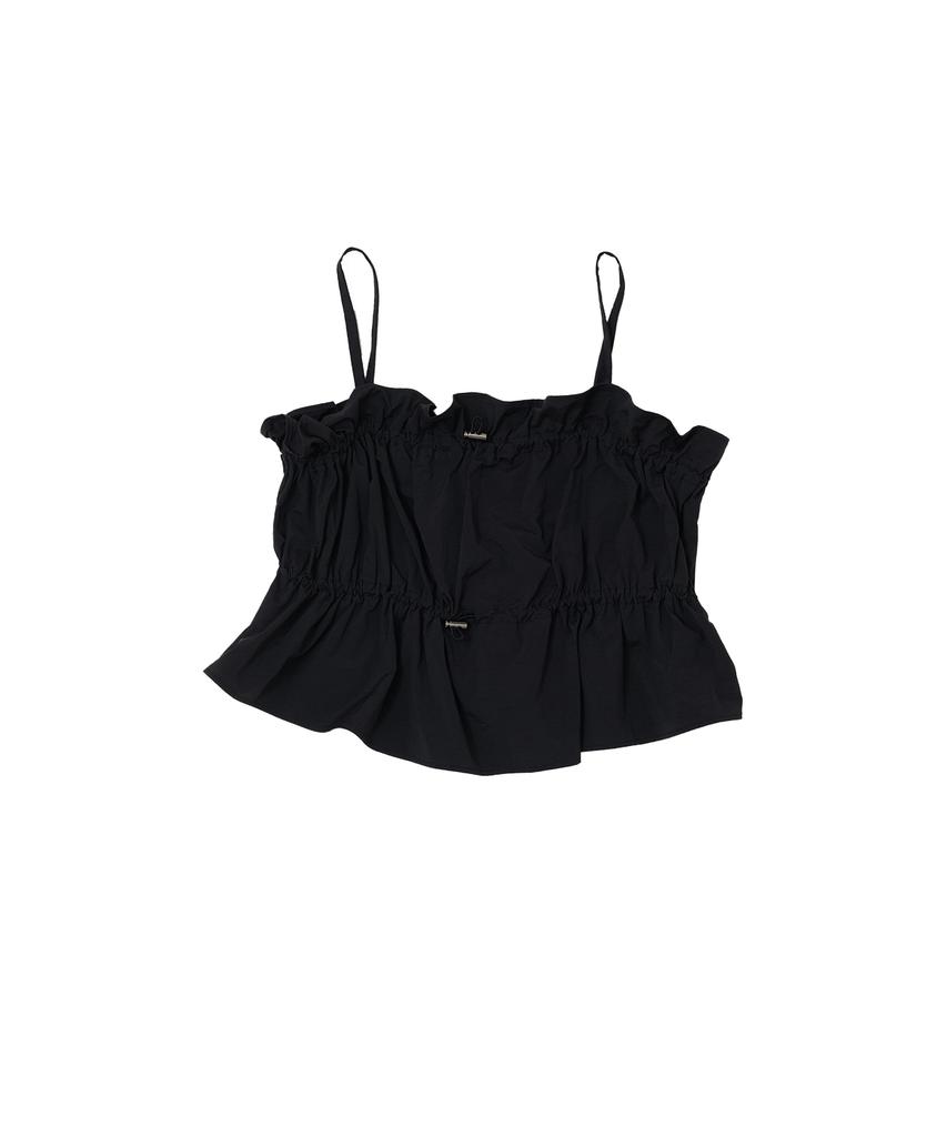 SWAYGLOW Shirred Crop Sleeveless_Black