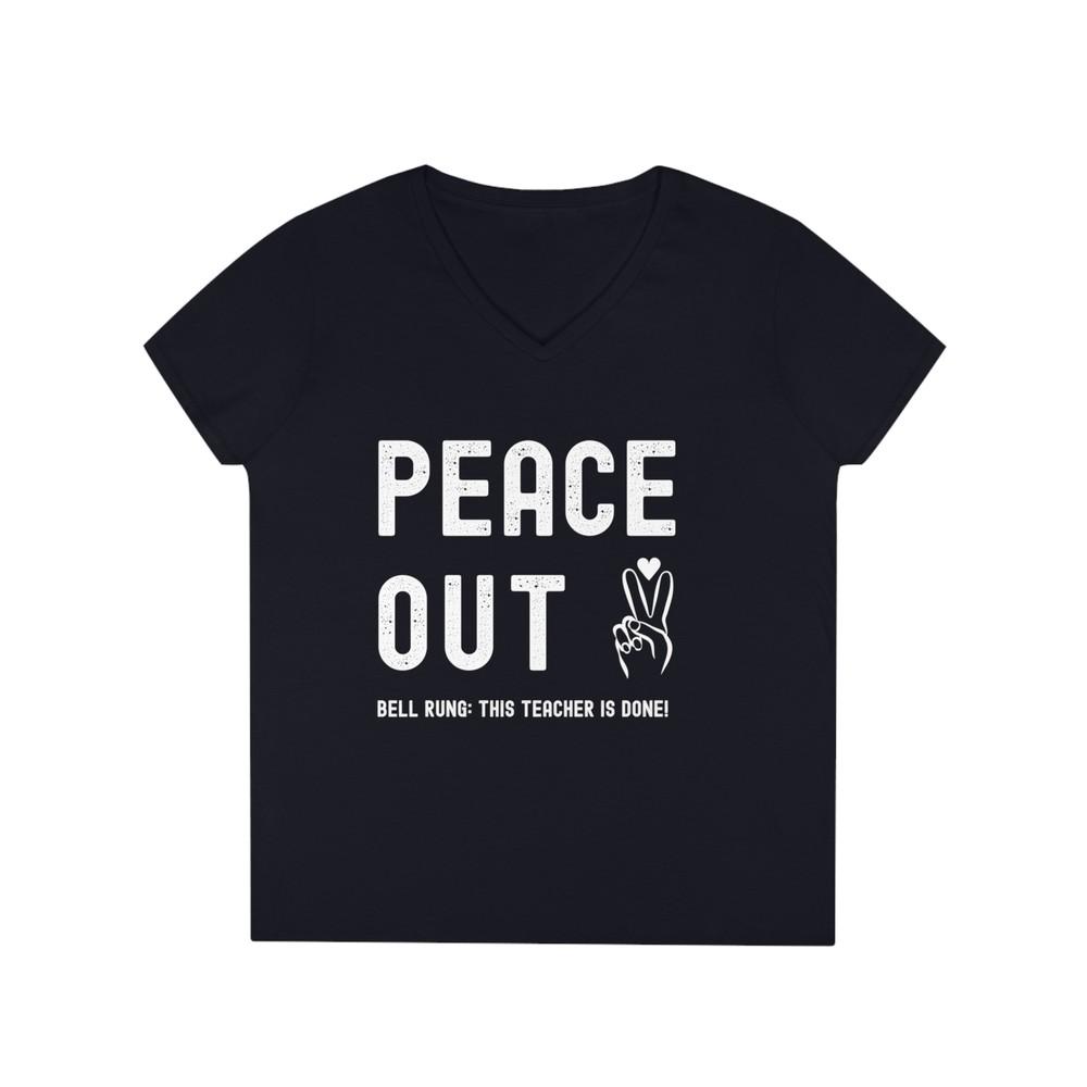 Gildan Women s V-Neck Shirt Teacher Retirement Shirt Peace Out Unisex T-Shirt S