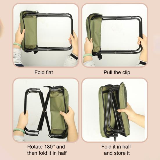 Mini Folding Stool with Carry Bag Portable Lightweight Heavy Duty Waterproof Outdoor Camping Backpacking Beach Picnic Fishing Collapsible Chair Seat
