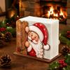2D Flat Peeking Santa Napkin Holder Thick Tissue Storage Holder  Home Kitchen