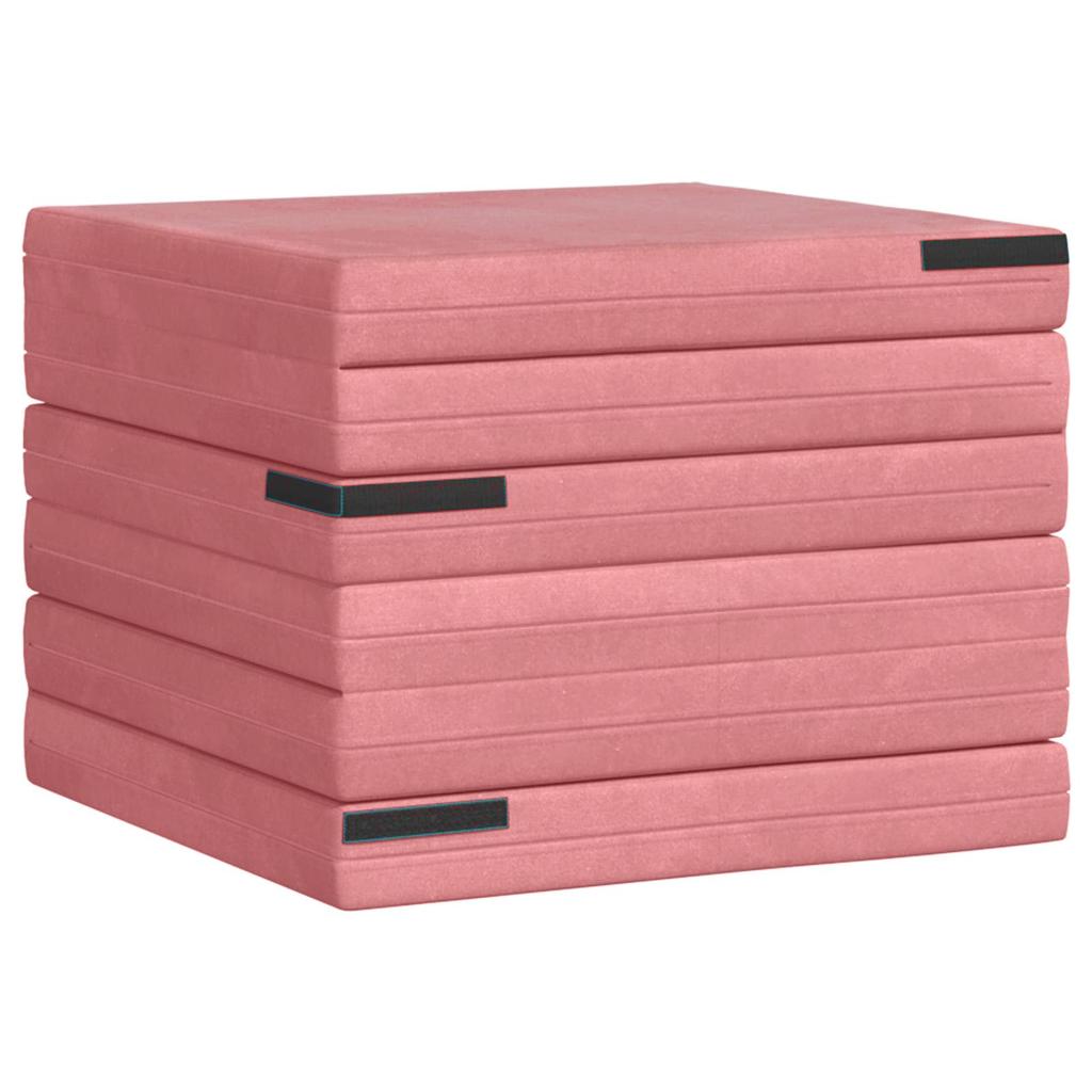 Folding Sofa Bed 140 x 67 x 45 cm Pink