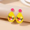 White Autumn and Winter Gentle Snowman Snowflake Asymmetric Christmas Tree Earrings Design