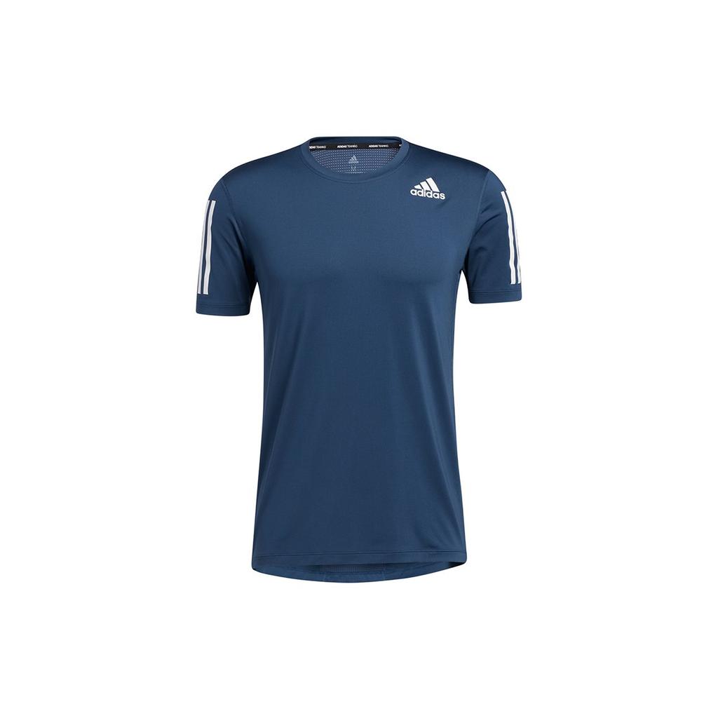 adidas T Shirts Men's Navy Blue Crew Neck Moderate Straight Fit GM0507