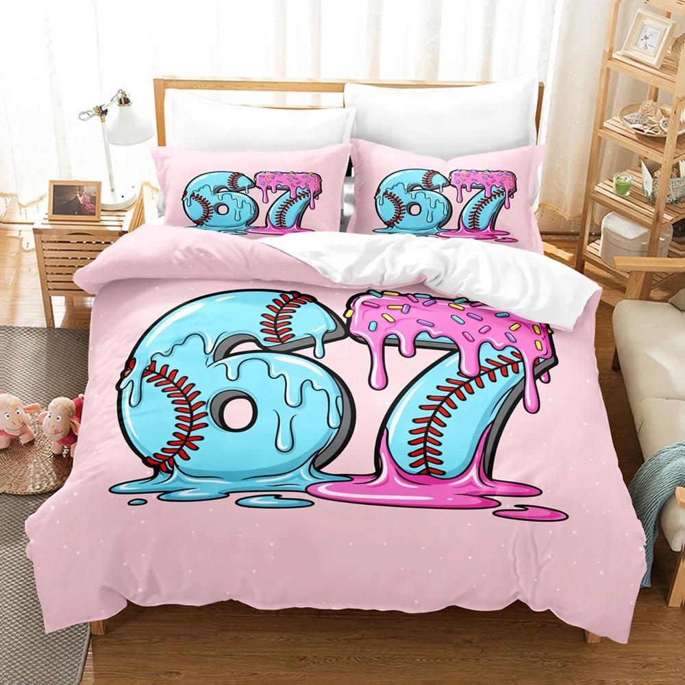 3D Printed Custom Name Bedding Set SIX SEVEN Print Duvet Cover Double Twin Full Queen King Adult Kids Bedclothes Quilt Cover