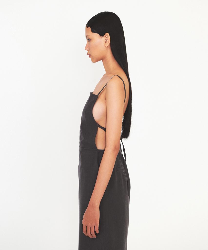 Daiaegeuneol Strap Sleeveless Dress (Dark Gray)