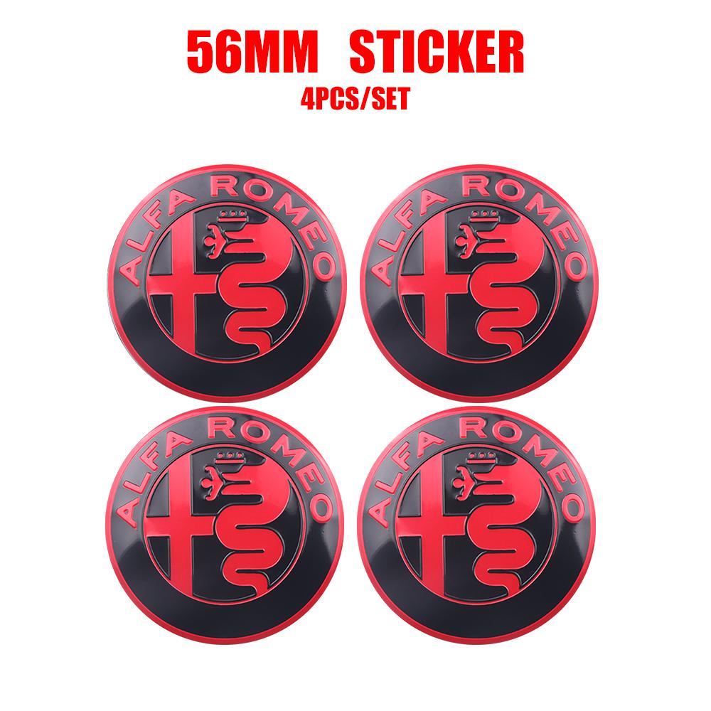 4Pcs Car Wheel Center Hub Caps Stickers Emblem Decal Decorate For Alfa Romeo Giulia Stelvio MiTo Giulietta Tonale ALFA 4C Mito