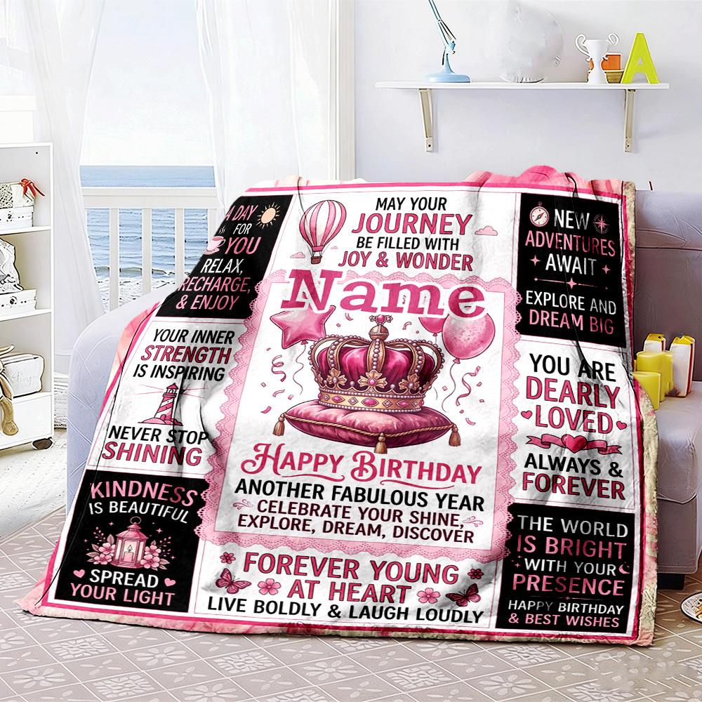 Birthday Wishes Home Customize Your Name Home Blanketss Comfortable Soft Lightweight Allseason Multipurpose Customize Your Name Home Blankets For