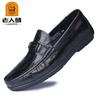 Old Man Head Leather Shoes Men's Crocodile Pattern Leather Fashion Versatile Beanie Shoes Men's Casual Soft-soled Loafers Men's Shoes 8871