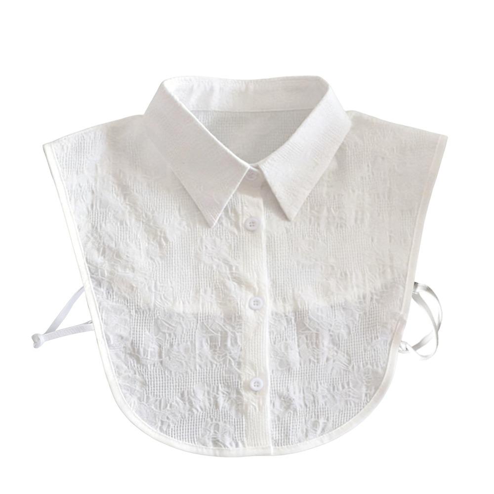 Women Clothes Accessories Ruffled Fake Collar Detachable White False Collar Cotton Stand Up Collar