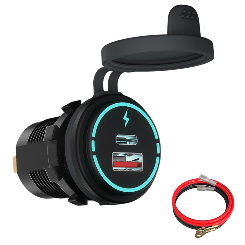 

WUPP ZH-1786B2 Зарядний пристрій QC3.0 Роз єм USB+Type-C з силіконовою кришкою та кабелем 60 см Type A