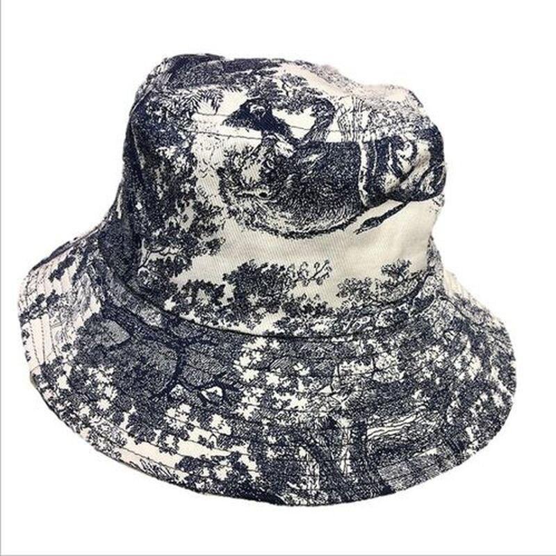 New Style Chinese Style Ink Painting Print Fisherman Hat Unisex Sun Hat for Men and Women