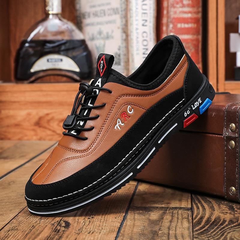 

Мужские 2025 Широкой Полноты Деловой Повседневный Кожаные Туфли Дышащие Удобные Все Сезоны Нескользящие Офисные Лоферы для Поездок на Работу 39