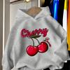 2026 Girls' Casual Fashion Hooded Sweatshirt, Sports Sweatshirt with Print  Cherry Blossom