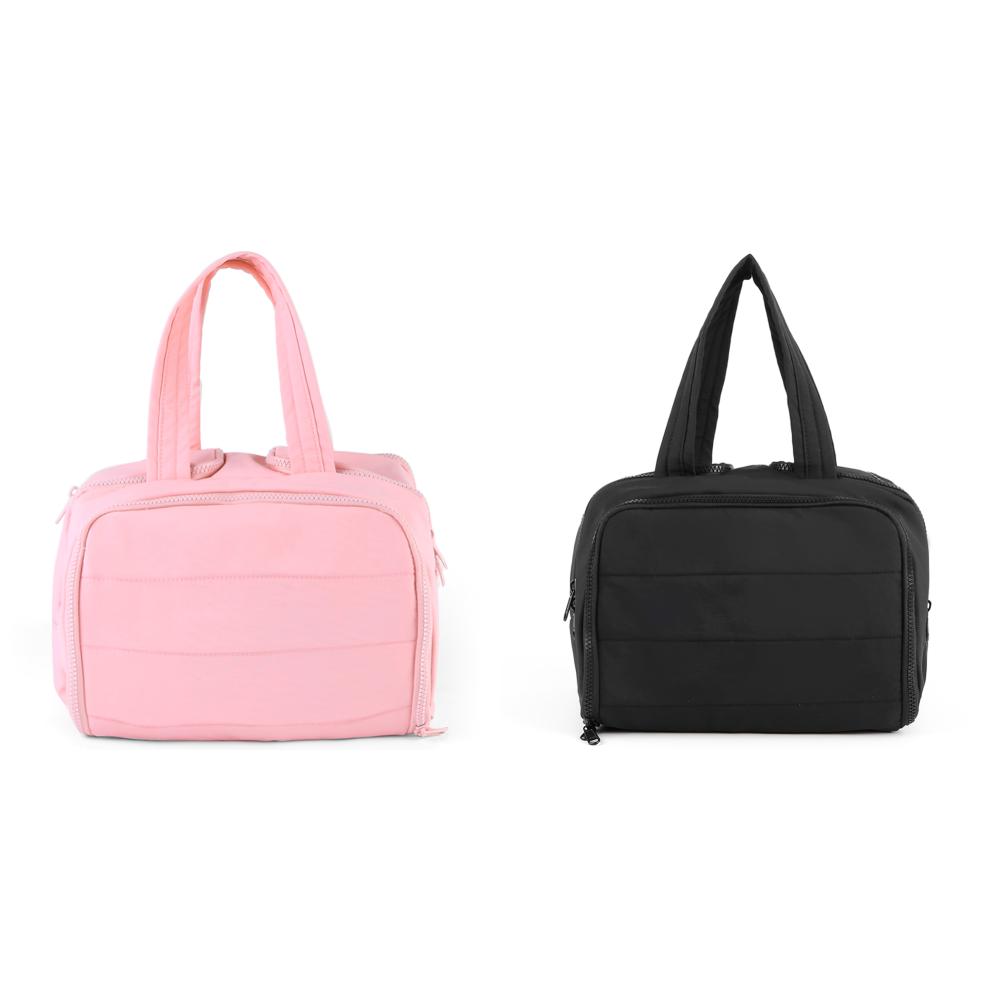 

T0# Travel Toiletry Bag Puffy Makeup Bag Cosmetic Organizer Case for Women (Pink