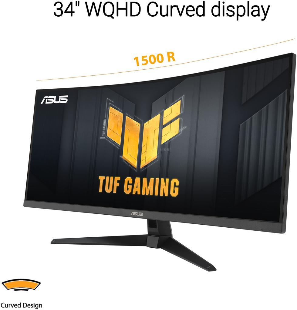 Gebogener Gaming-PC-Bildschirm - ASUS TUF Gaming - 34 Zoll - WQHD - 180Hz - VA-Panel - 1ms - VG34VQ3B