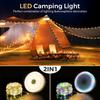 Camping String Lights, 2 In 1 Quick Storage 32.8FT Rechargeable Tent Lights String with 8 Modes, Hanging Waterproof Portable LED Lamp for Outdoor
