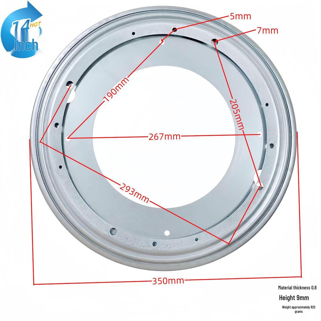 3-12 Inch Universal Black Iron Rotating Base with Full Ball Bearings for Furniture, TV Cabinets, and Bookshelves