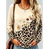 Fashion Women's Crew Neck Long Sleeve 3D Casual Color Printing Casual Long Sleeve Crew Neck T-Shirt