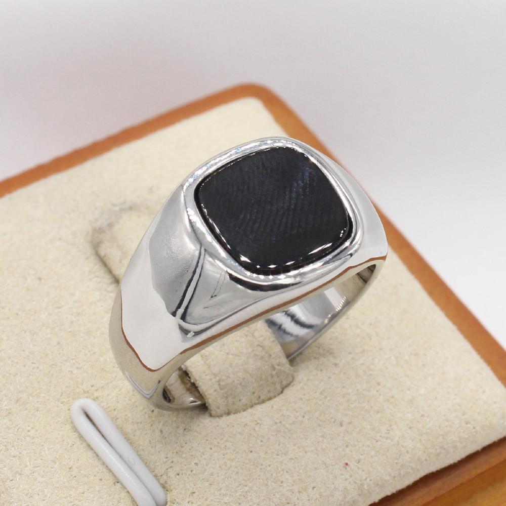 European and American Personalized Fashion Simple Square Gemstone Men's Ring