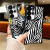 Zebra Stripe Black White Soft Phone Case For Samsung Galaxy S26 Ultra S25 Edge S24 FE S23 Plus S22 S21 + S20 Plating Anti-Fall F