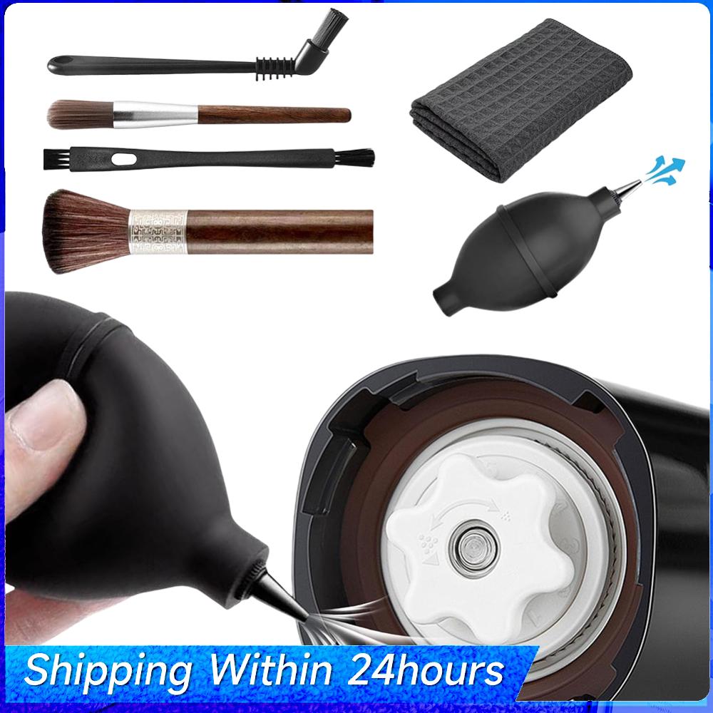 

6 Pieces Coffee Brush Set with Manual Air Blower Tool Coffee Grinder Machine Cleaning Brush Kit for Coffee Machine Group Head China Mainland