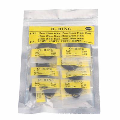 950 Stück Set 0,5 0,6 0,7 mm 12 mm 30 mm Universelle Gummi O-Ringe Uhrengehäuse Dichtungen