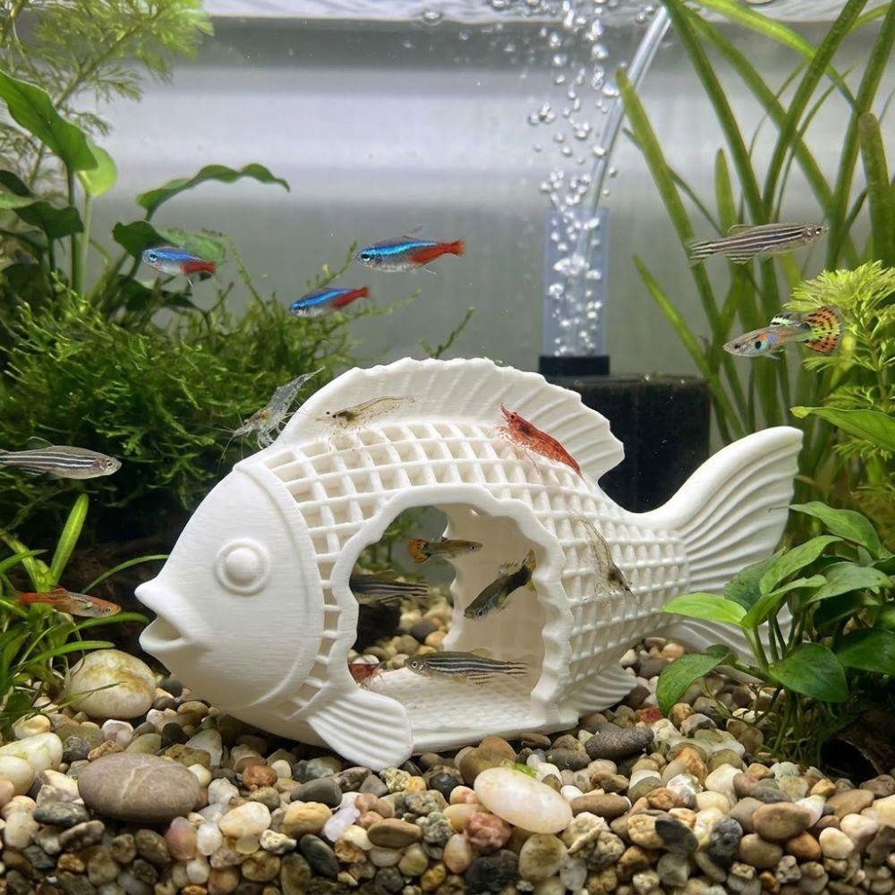 Non-Toxic Fish Shrimp Shelter Plastic Reptile Habitat Underwater Hiding House Office Decor