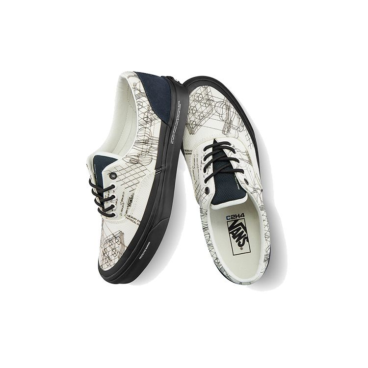 Vans C2H4 X  Era Canvas Suede Graffiti Vintage Casual Low-Top Skate Shoes Unisex Sneaker White VN0A5EFN2YC(S-BOX)