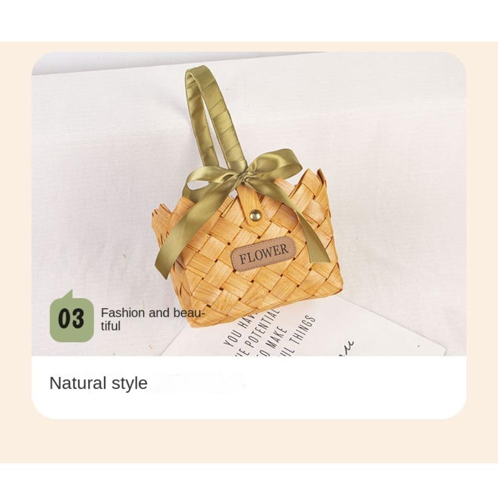 Handheld Flower Pots Handmade Sundries Organizer Portable Hanging Baskets  Outside