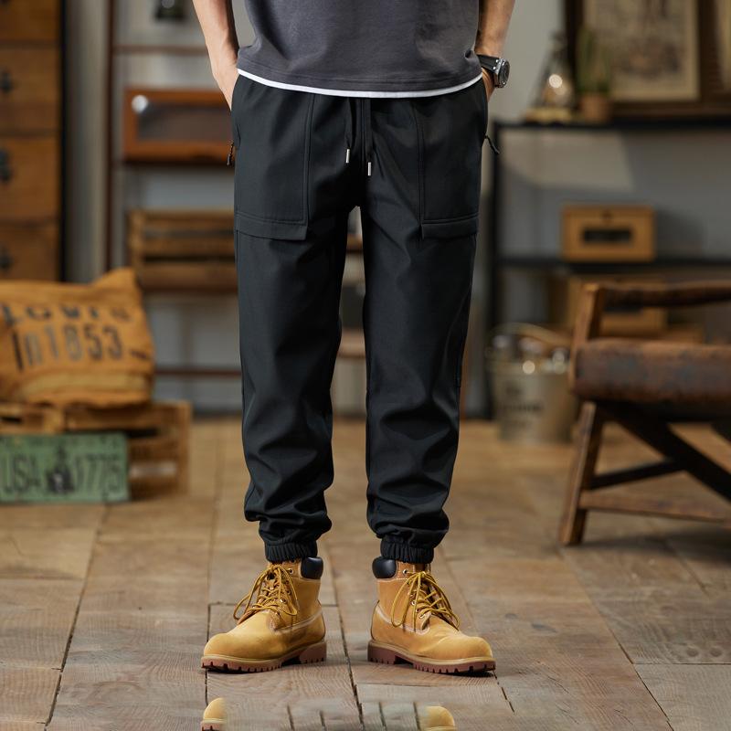 

Весенне-летние тонкие повседневные мужские брюки-леггинсы 5XL чёрный